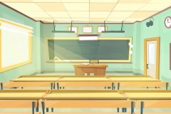 Vector cartoon background - back to college, university.